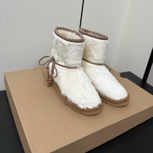 2025 haut concepteur dame hiver chaussures décontractées épais chaud en peluche tissu laine bottes de neige grosse mode thermique anti-dérapant respirant - Product Image 5