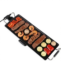 Plaque de cuisson électrique Teppanyaki 30 pouces 1400W, surface antiadhésive, contrôle intelligent de la température, nettoyage facile, garantie 1 an