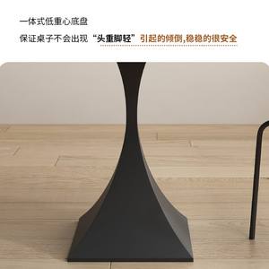 Mesa de Comedor Redonda con Base de Metal Negro, Diseño Minimalista, Estructura Estable, Estilo Artístico para Hogares Pequeños - Product Image 3