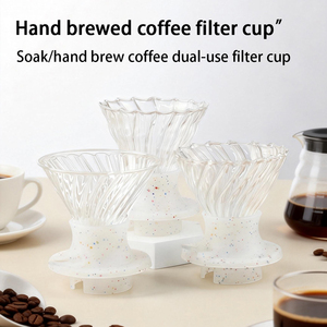 Tasse filtrante à café en verre pour infusion manuelle, capacité 300 ml, réutilisable, écologique, double usage (infusion et filtration), motif étoilé - Product Image 2