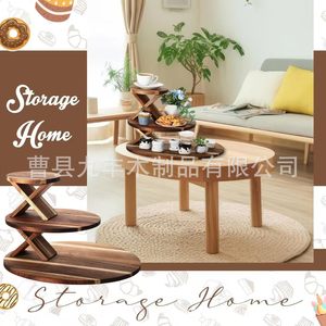 ชั้นวางเค้กไม้ 3 ชั้น ทรงกลม ทำจากไม้สนแท้ สำหรับตกแต่งงานเลี้ยงที่บ้าน - Product Image 2