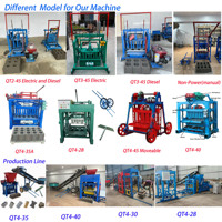 Machine automatique de fabrication de briques en béton Dingxie QT4-25 à entraînement électrique et pression hydraulique pour la construction de maisons en Afrique