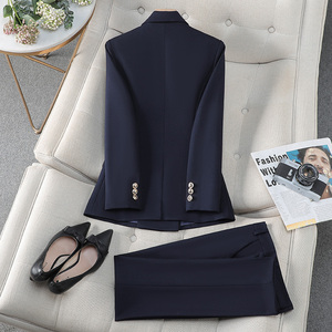 Áo khoác vest công sở cao cấp màu đen mùa thu đông dành cho nữ, kiểu Hàn Quốc, thời trang, lịch sự. - Product Image 2