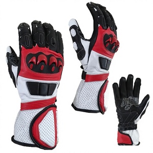 Gants de course moto d'hiver professionnels noirs en nylon, demi-doigts, compatibles écran tactile, imperméables, auto-chauffants et respirants - Product Image 1