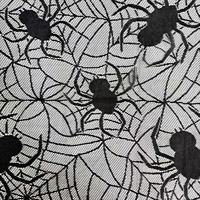 Nouveau Halloween Fantôme Festival Noir Toile D'araignée Dentelle Nappe Jacquard Horreur Araignée Table Couverture