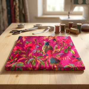 Tela de terciopelo de algodón de lujo con estampado de pájaros para tapicería y decoración del hogar, tela de alta calidad, terciopelo natural de lujo, por yarda. - Product Image 2