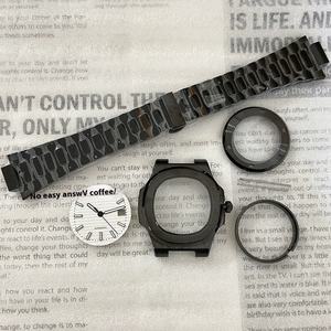 Kit de caja y correa negros de acero inoxidable de 41 mm, modelo 5711, con esfera y movimiento manual NH35/NH38 - Product Image 1