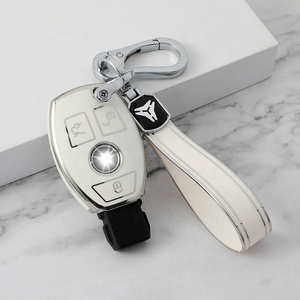 Nouvelle usine étui à clés de voiture souple avec <span class=keywords><strong>porte</strong></span>-clés en TPU et métal pour benz A B R G classe CLA CLS CLK GLK GLA SLK couverture de <span class=keywords><strong>clé</strong></span> de voiture - Product Image 1