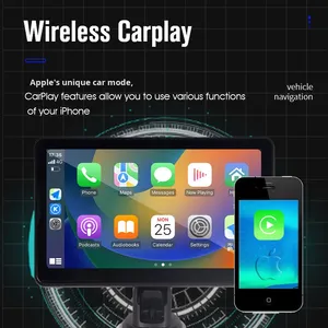 Sınır Ötesi 12V Kablosuz Carplay Android Auto 9 inç Dokunmatik Ekran IPS Akıllı Ekran SD Kartlı Geri Görüş Kamerası Navigasyon - Product Image 4