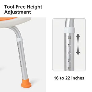RAFU RF3001 Height-adjustable Bathroom Safety Aid Aluminum Alloy <strong>Shower</strong> <strong>Chair</strong> Bath <strong>Chair</strong> with Seat Cushion for the Elderly - Product Image 3