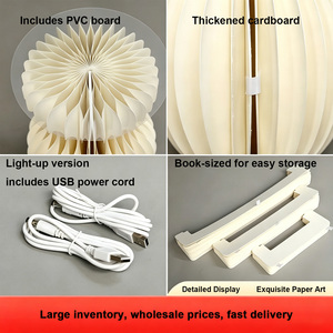 Suporte Cilíndrico de Papel Dobrável para Casamentos e Festas, <span class=keywords><strong>Rack</strong></span> de Exibição em Papel Honeycomb com Placa de PVC para Decoração de Eventos - Product Image 3