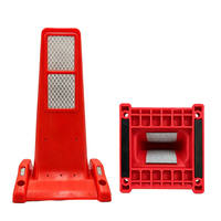 Séparateur de voie routière flexible en TPU rouge réfléchissant de 280 mm de hauteur, poteau de délimitation de sécurité, avertisseur de circulation