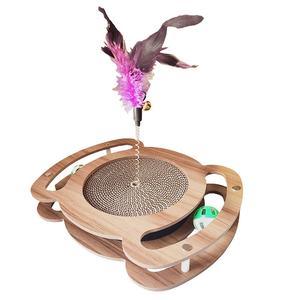 Poste Rascador para Gatos de Cartón Corrugado Triangular Vertical, Juguetes Estables para Gatos que Pueden Acostarse, Árbol para Gatos y Rascador - Product Image 1