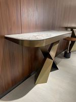 Meubles de salon, entrée, console en métal nordique moderne, table de console de luxe en marbre doré pour le couloir