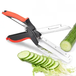 多用途6合1实用剪刀刀板智能厨师不锈钢户外肉土豆奶酪蔬菜厨房剪刀