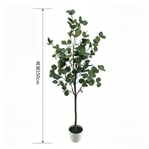 Wholesale Artificial Eucalyptus Plant in Speckled White Pot Faux Potted Greenery Leaves for Home Office Shelf Table Decor - Product Image 2
