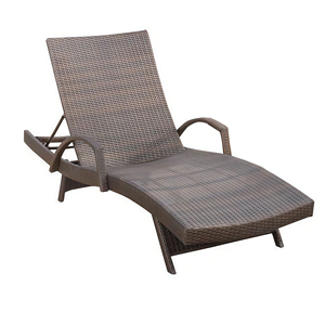 Dwoo nâu thoải mái có thể gập lại Patio đồ nội thất Chaise phòng chờ PE wicker vườn <span class=keywords><strong>1</strong></span> mảnh ngoài trời ghế - Product Image 6