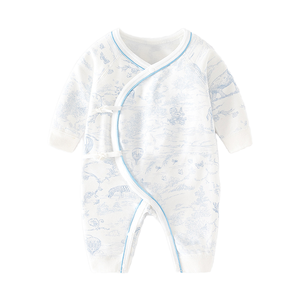 Spring and Autumn 100% Cotton Unisex Newborn Baby Romper Lace-<b>up</b> Closure Underwear - Product Image 1