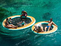Hamaca Flotante Inflable de Verano para Piscina, Cama Flotante Relajante