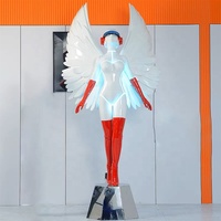 Statue de femme sexy en métal populaire, grande sculpture de robot sexy Sorayama, décoration de bar