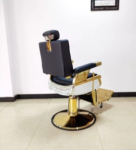 Sillón de Barbería de Lujo Negro de Alta Calidad para Salón, Color Opcional, Base de Acero Inoxidable Cómoda para Uso Masculino, en Venta - Product Image 4