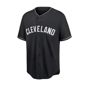 Uniforme de Béisbol de Moda 2026, Conjunto de Jersey y Pantalones Negros para Hombre, Cuello en V, Manga Corta, Transpirable, Poliéster, para Todas las Temporadas - Product Image 1