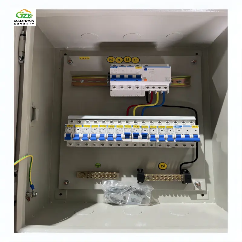 ASBY-T elektrik güç dağıtım kutusu 14 yolları MCCB MCB Panel kurulu duvara montaj çelik levha kabine