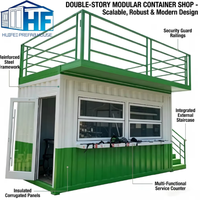 Café Conteneur Modulaire Préfabriqué Personnalisé Grande Vague, Design Moderne Respirant, Structure Acier Double Étage Modèle K04