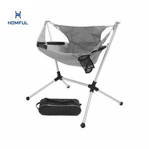 Hful便携式铝制尼龙透气网眼户外可折叠野营椅牛津折叠沙滩椅