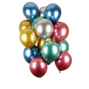Wedding Birthday Party Decor10inch 12inch Glossy Balloon Luminous Thick Pearly Metal Chrome Alloy Colors Metallic Latex Balloons