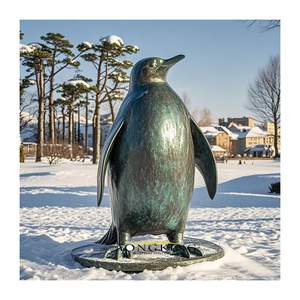 Yaşam boyutu bronz pirinç penguen heykeli Metal döküm hayvan heykel bahçe dekor için - Product Image 1
