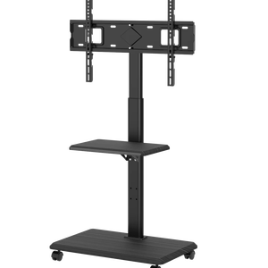 ऑल-इन-वन स्टील मोबाइल फ्लोर टीवी स्टैंड कार्ट पहियों के साथ ऑल-इन-वन स्टील मोबाइल फ्लोर टीवी स्टैंड कार्ट - Product Image 1