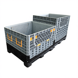 SHUNMEI 1200x1000x800mm Ağır Hizmet Tipi Plastik Euro Palet Katlanır Konteyner Katlanabilir İstiflenebilir Film Kaplı Sağlam Kutu Lojistik - Product Image 1