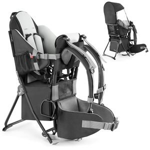 Premium Baby Backpack Carrier Toddler Senderismo Seguridad Ajustable 3-Altura Correas Cintura Cinturón Marco plegable para un transporte conveniente - Product Image 1