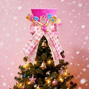 Pohon Natal Mini untuk Meja dengan Topi di Puncaknya, Ornamen Pohon Natal Buatan Kecil, Dekorasi Meja untuk Dekorasi Rumah dan Pesta - Product Image 2
