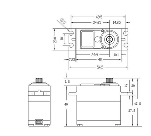 Servomotor de un solo eje <span class=keywords><strong>DS3115</strong></span> MG de 15 kg con engranaje metálico de gran torque de 15 kg, sin posición, de alta precisión para coches HSP, barcos y robots - Product Image 6