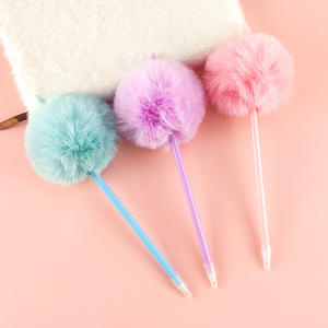 Nuovo creativo palla <span class=keywords><strong>di</strong></span> <span class=keywords><strong>pelo</strong></span> penna a sfera penna regalo peluche con disegno gelato transfrontaliero in plastica - Product Image 2