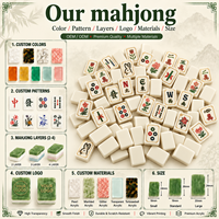 Tuiles de Mahjong numérotées résistantes aux rayures, corps en acrylique à trois couches, ensemble de 160 pièces avec tapis de jeu antidérapant, jeu pour quatre joueurs