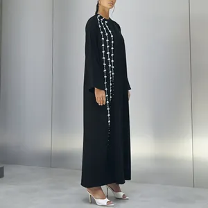 Modesto Ramadan Mulheres Turquie Nouvelle Coleção Alta Qualidade Luxo Floral Lantejoula Khimar Hijab Abaya Dubai 2023