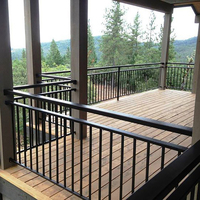 Balustrade en aluminium à double tube supérieur pour balcon, couleur personnalisée, pour rénovation extérieure de maison, villa et appartement