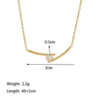 Collier pendentif tendance en acier inoxydable 316L personnalisé, or 18 carats, croix, perle et bande géométrique - Cadeau pour femme, cadeaux de mariage