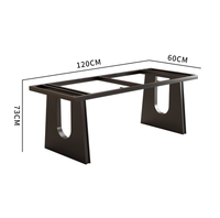 Pied de table de bureau rectangulaire moderne STG en acier au carbone noir et or, cadre de bureau commercial avec base pyramidale robuste