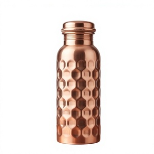 Botella de Agua de Cobre Puro con Diseño de Panal de Abeja, a Prueba de Fugas, Ayurvédica, para Fitness y Yoga, Recipiente de Lujo para Beber - Product Image 1