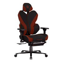 Chaise de jeu ergonomique à dossier haut pivotante, réglable, avec accoudoirs 3D, revêtement en cuir et tissu, repose-pieds, base en acier, vérin à gaz 4 positions