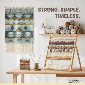 Olikraft Wooden <b>Weaving</b> <b>Loom</b> 12x18 Inch Easy Setup With Tutorial For Home Crafting And DIY Textile Projects - Product Image 2