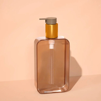 Emballage de luxe personnalisé de soins personnels carré 300 ml bouteille de shampoing pour le visage bouteille en plastique PET Transparent bouteille de pompe de Lotion pour le corps
