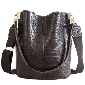 Women's Fashion PU Bucket Bag With Long Strap Chain Pattern Large Capacity Shoulder <b>Purse</b> New Tanjing - Product Image 1