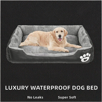 Lit pour chien rectangulaire de luxe moderne en fausse fourrure pelucheuse, imperméable, imprimé, ultra doux, écologique et lavable pour l'hiver (vente en gros)