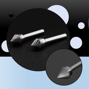Fraise à sertir Type J SJ 60 en carbure de tungstène 100 % fritté, queue de 1/4 po, compatible <span class=keywords><strong>Dremel</strong></span> pour applications de visserie du bois - Product Image 1