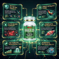 Suplemento Metabólico Seguro 25 para Recuperación, Vitalidad, Resistencia, Fuerza, Apoyo Inmunológico, Anti-Fatiga, Multivitaminas y Minerales